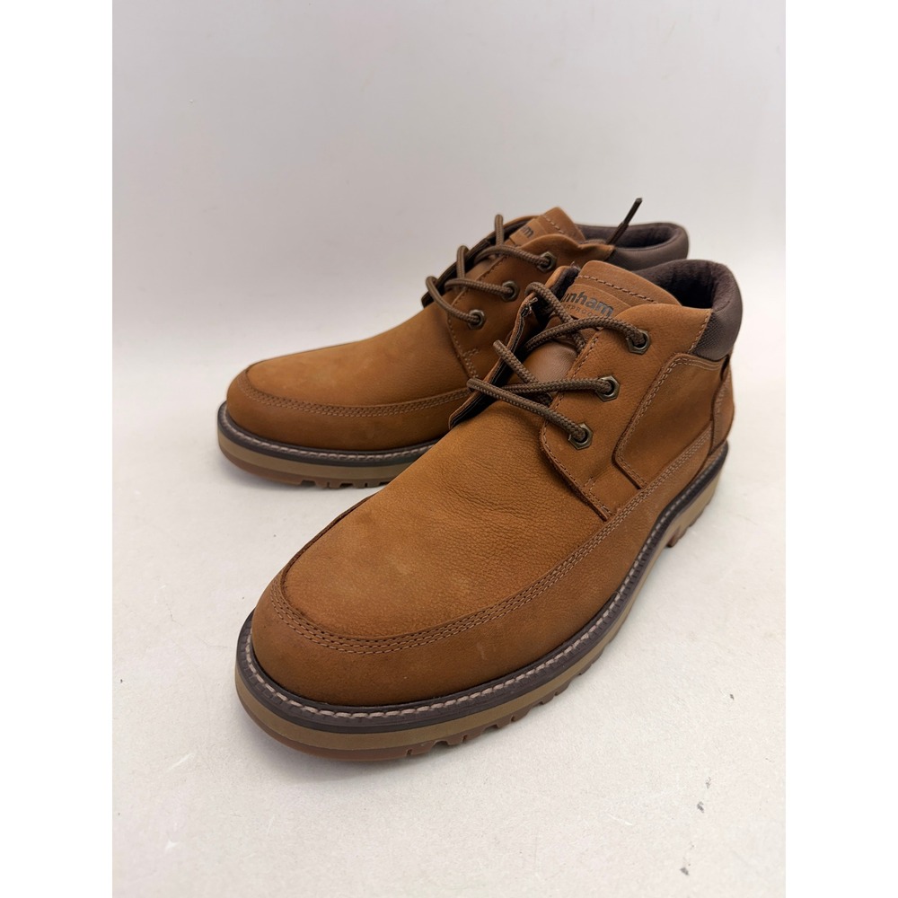 Dunham Mens Waterproof Leather Chukka Boots Tan Brown Moc Toe CJ0854 Size 9 D